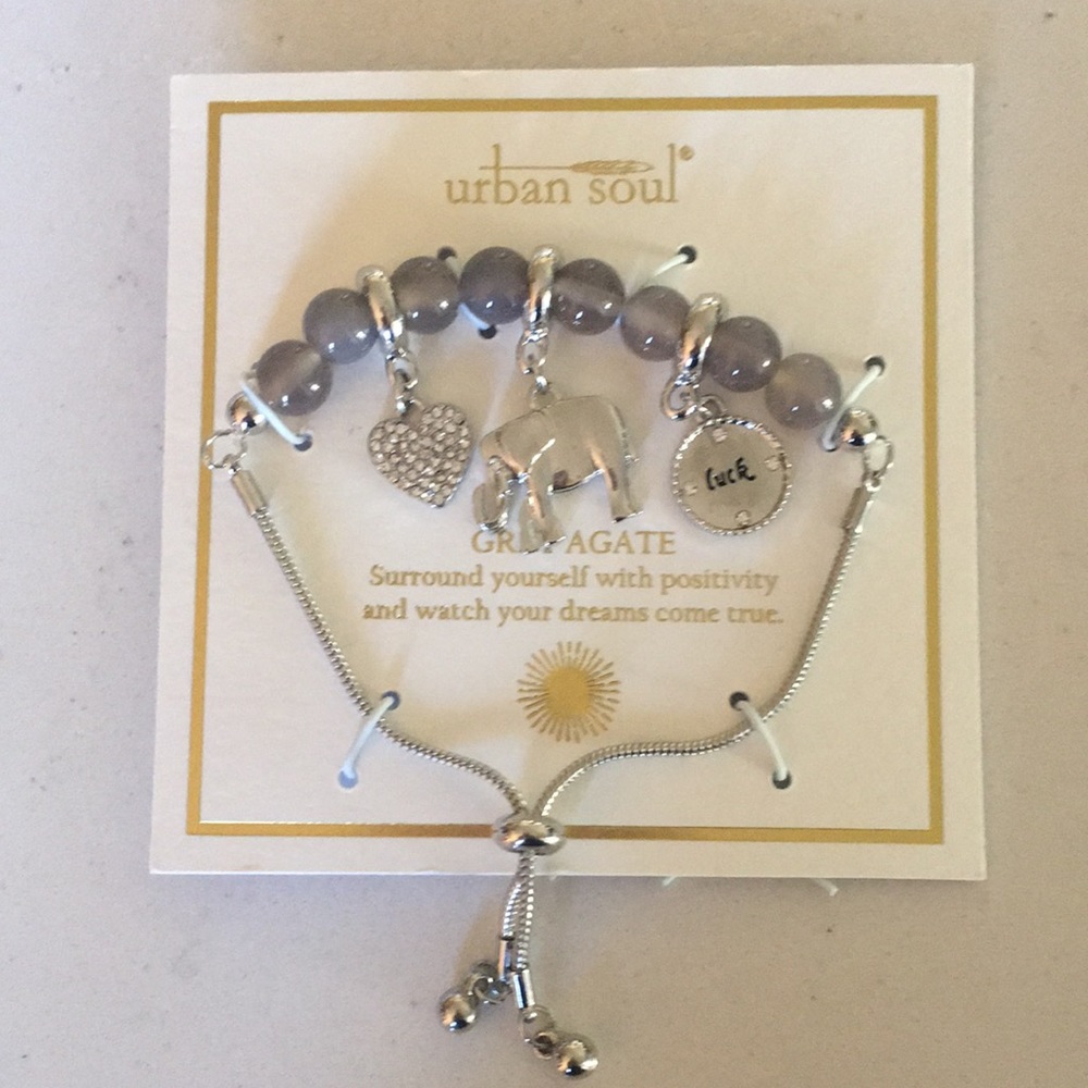 Urban Soul grey agate bracelet